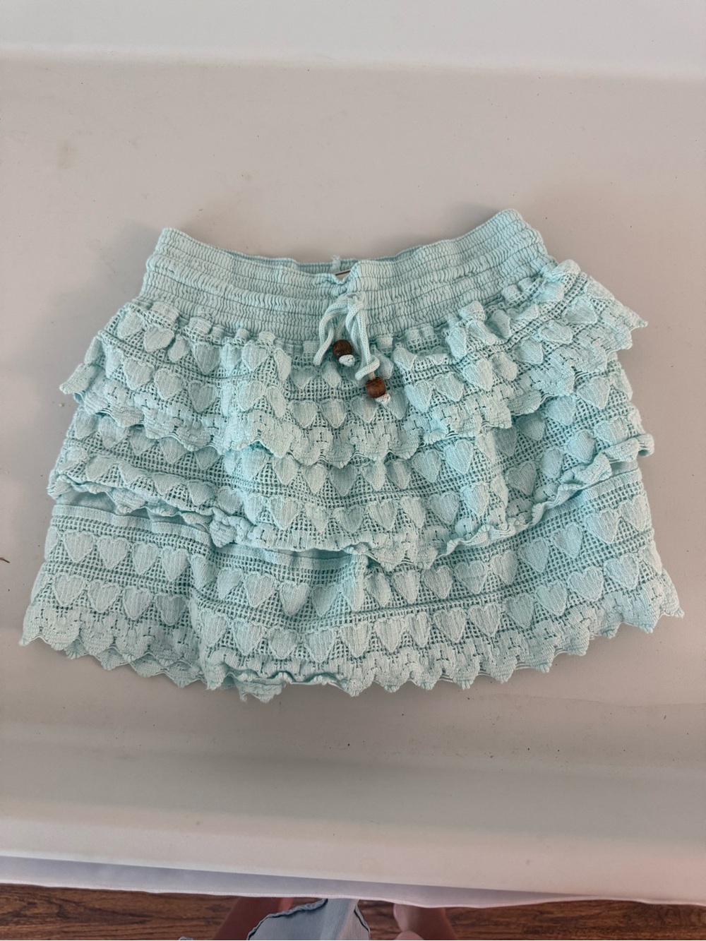 Seaside Resort Wear Women’s Light Blue Lace Ruffle Skort | Coastal